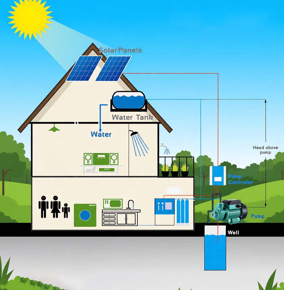تطبيق مضخة السطح الشمسية